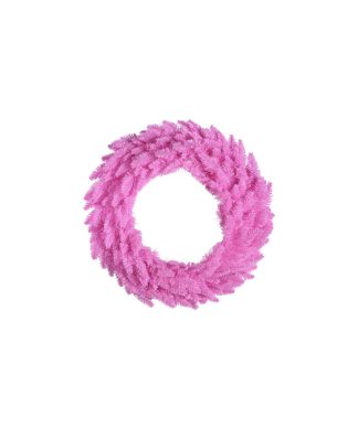 5' Pre-Lit Pink Ashley Spruce Christmas Wreath, Clear and Pink Lights