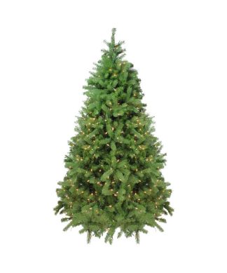 6.5' Pre-Lit Noble Fir Full Artificial Christmas Tree, Clear Lights