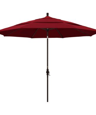 11' Aluminum Umbrella Collar Tilt Bronze, Olefin, Red