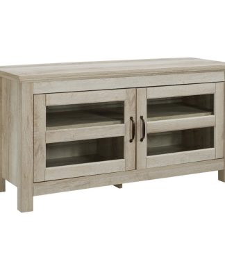 44 Wood Tv Media Stand Storage Console - White Oak