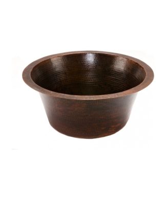 16" Round Hammered Copper Bar Sink