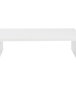 47.25"x23.63"x13.98" High Gloss White Lacquered MDF Rectangle Coffee Table