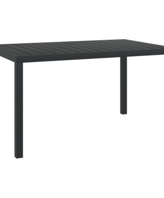 vidaXL Patio Dining Table WPC Aluminum 59.1" Black Industrial Outdoor Garden