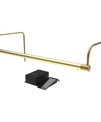 21" Slim Line Art Light, Antique Brass With Hard Wire Kit and Remote