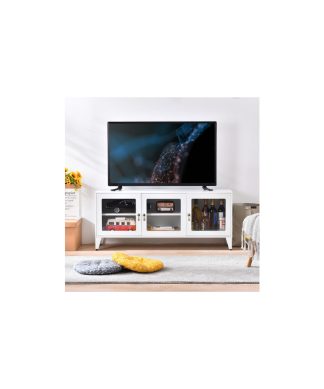 1 shelf home TV cabinet white metal TV stand