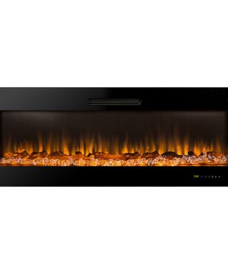 50"L Recessed Wall Mounted Electric Fireplace, With 9 Color Flames