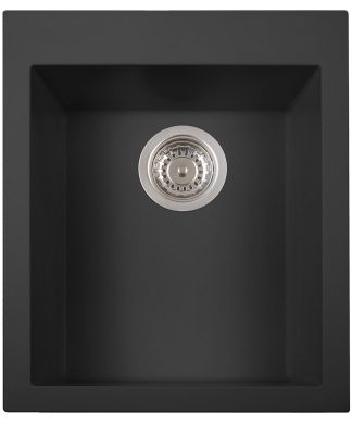 17" Drop-InRectangular Granite Composite Kitchen Prep Sink, Black