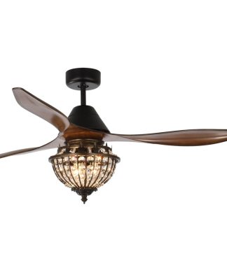 52 in Vintage Ceiling Fan with Remote Control in Brown