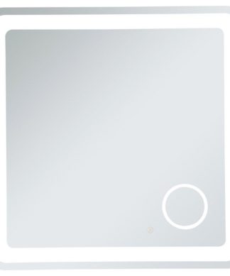 36"x36" Hardwired Led Mirror With Magnifier and Color Changing Temperature