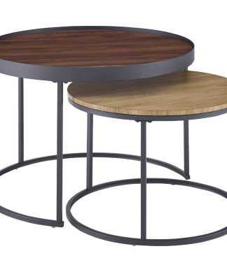 30" Nesting Coffee Tables, Dark Walnut/English Oak