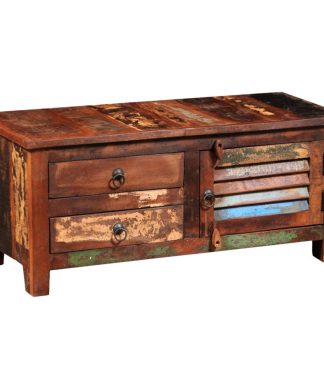 vidaXL Solid Wood Reclaimed TV Hi-Fi Cabinet Side Cabinet Bedside Drawer Chest