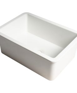 White 27" x 18" Fireclay Undermount / Drop In Firelcay Kitchen Sink