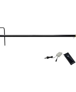 30" Slim Line Art Light, Black/Brass With Plug-in and Remote