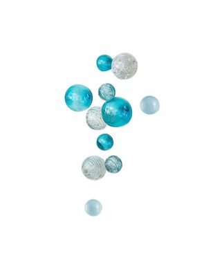 Wall Spheres - Aqua & White ~ Set of 11
