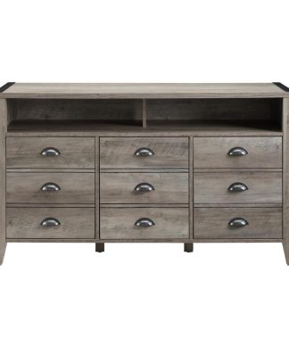 52" Industrial Farmhouse TV Console - Grey Wash