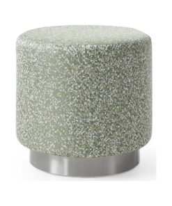 18.5"x18.5"x19" Green Fabric Steel Ottoman