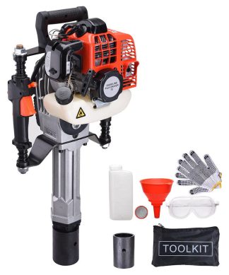 1300W 2 Stroke T Post Driver 51.7CC Gas Powered Portable Fence Pile Hammer