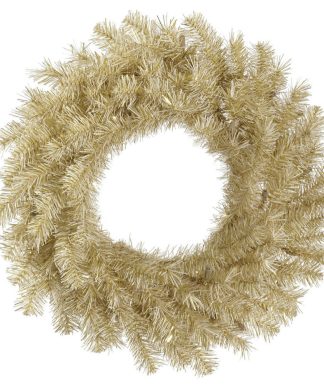 60" White/Gold Tinsel Wreath 720T