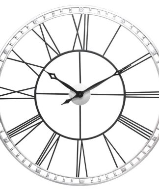 Wall Clock The Tower Xxl, Black And Silver, 39"