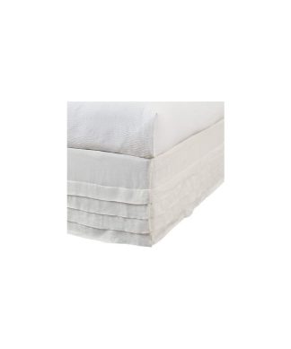 Waterfall Washed Linen Chambray Queen Bedskirt Panels, White