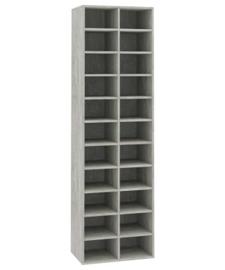 vidaXL Shoe Cabinet Concrete Gray Engineered Wood Rack Organizer Furniture