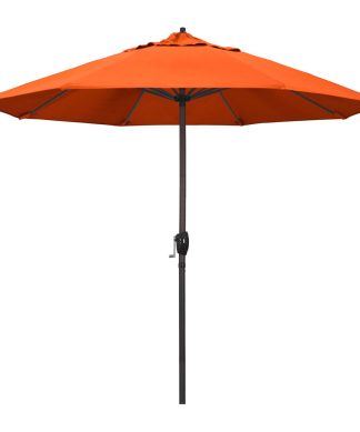 9' Bronze Auto-tilt Crank Lift Aluminum Umbrella, Sunbrella, Melon