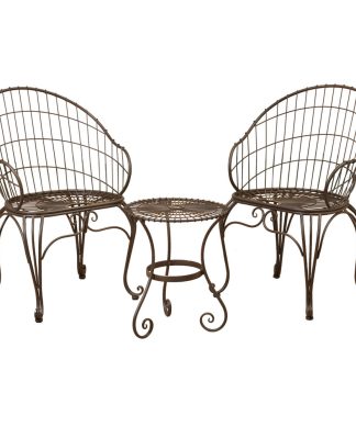 3-Pc Antique Bronze Metal Bistro Set