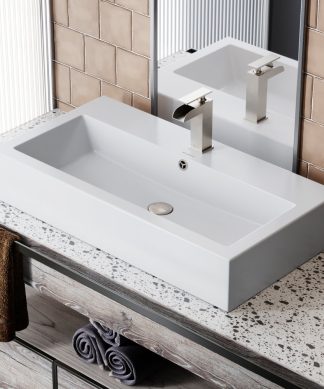 Voltaire Wide Rectangle Vessel Sink