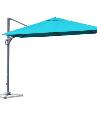 Wellfor 10' Patio Offset Cantilever Umbrella With 360-degree Rotation, Turquoise