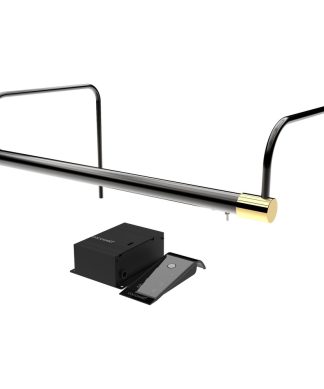 16" Tru-Slim Gallery Light, Black/Brass With Hard Wire Kit and Remote