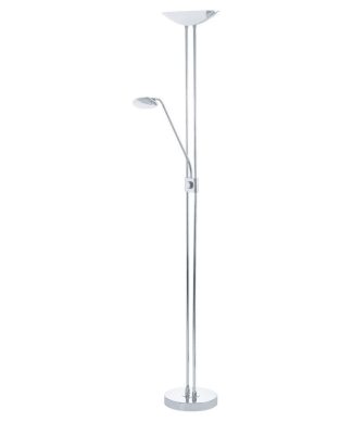 2x2.5W + 1x20W LED Floor Lamp, Adjustable Reading Lamp, Matte Nickel Finish, Chr