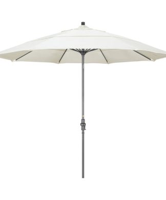 11' Grey Collar Tilt Crank Aluminum Umbrella, Canvas Pacifica