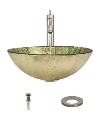 623 Vessel Sink, Brushed Nickel, 718 Vessel Faucet