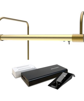12" Tru-Slim Picture Light, Antique Brass With Rechargeable Battery