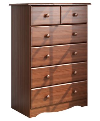 100% Solid Wood 4+2 or 6-Drawer Chest, Mocha