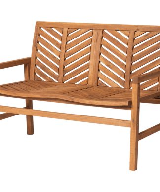 48" Patio Wood Love Seat, Brown