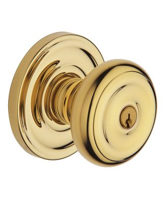 5210003ENTR 5210 Colonial Knob Emergency Egress Keyed Entry, Lifetime Brass