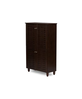 Winda Modern Wooden Entryway Storage Cabinet - Dark Brown
