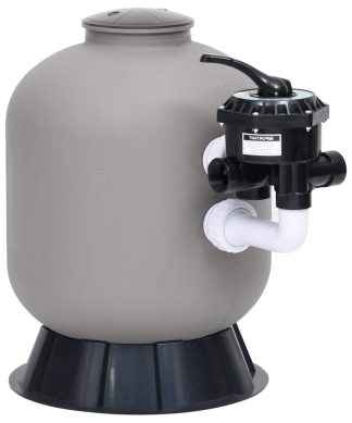 vidaXL Pool Sand Filter with Side Mount 6-Way Valve Gray Pool Filter Accessory