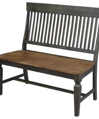 Vista Slatback Bench, Hickory/Washed Coal