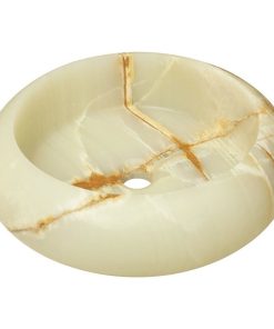 White Onyx Vessel Sink, Sink Only, No Additional Accessories