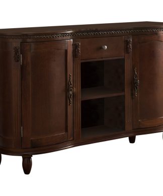 Wally Contemporary Sideboard Buffet Storage Console Table, Walnut Wood