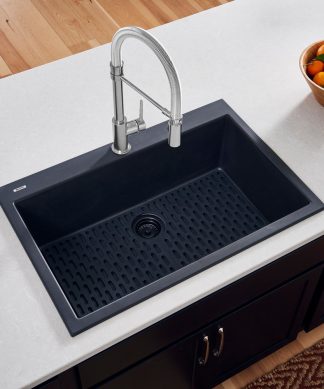 30-inch inch Dual-Mount Granite Composite Sink - Midnight Black - RVG1030BK