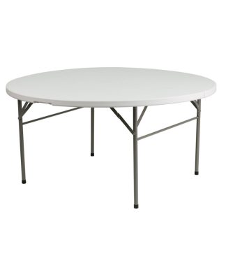 60RD White Bi-Fold Table