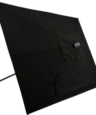 10'x6.5' Rectangular Auto Tilt Market Umbrella, Black Frame, Sunbrella, Black