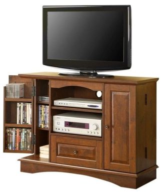 42 Inch TV Console with Media Storage in Brown