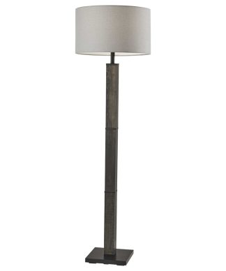 18"x18"x61.5" Black Wood Floor Lamp