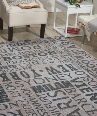 Waverly Sun N' Shade Indoor Outdoor Area Rug, Graphite, 8' X 11'