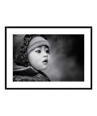 "The Kid From Sarangkot" Framed Digital Print by Piet Flour, 44x32"