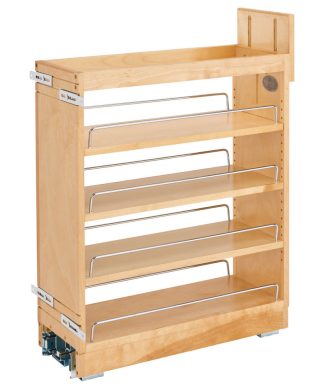 Wood Base Cabinet Pull Out Organizer With BB Soft Close, 8"